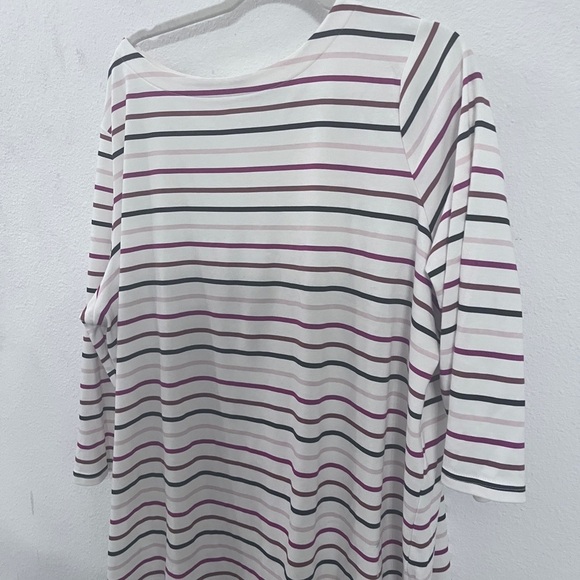 Women's Striped Top Shirt Multi Color 3X - Picture 8 of 9